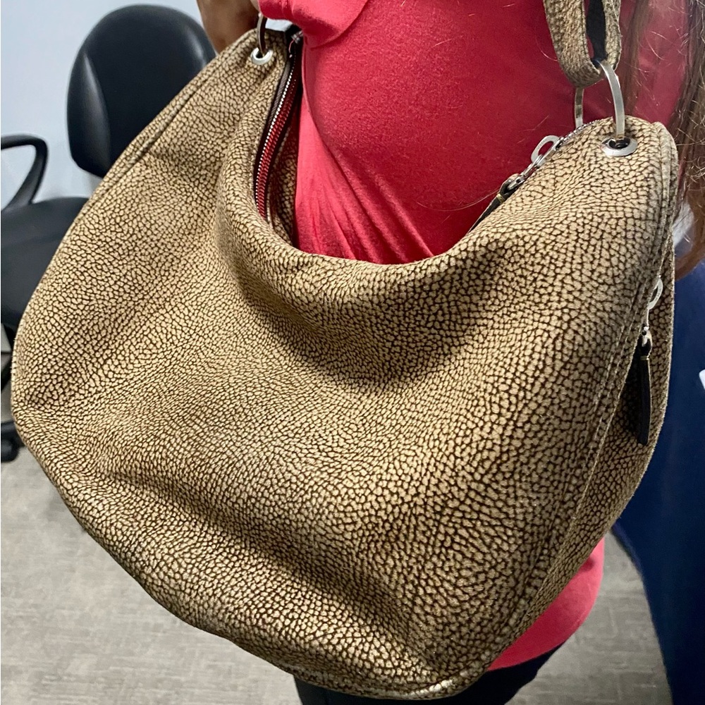 Designer Guaranteed, authentic, made in Italy  Borbonese suede, shoulder bag